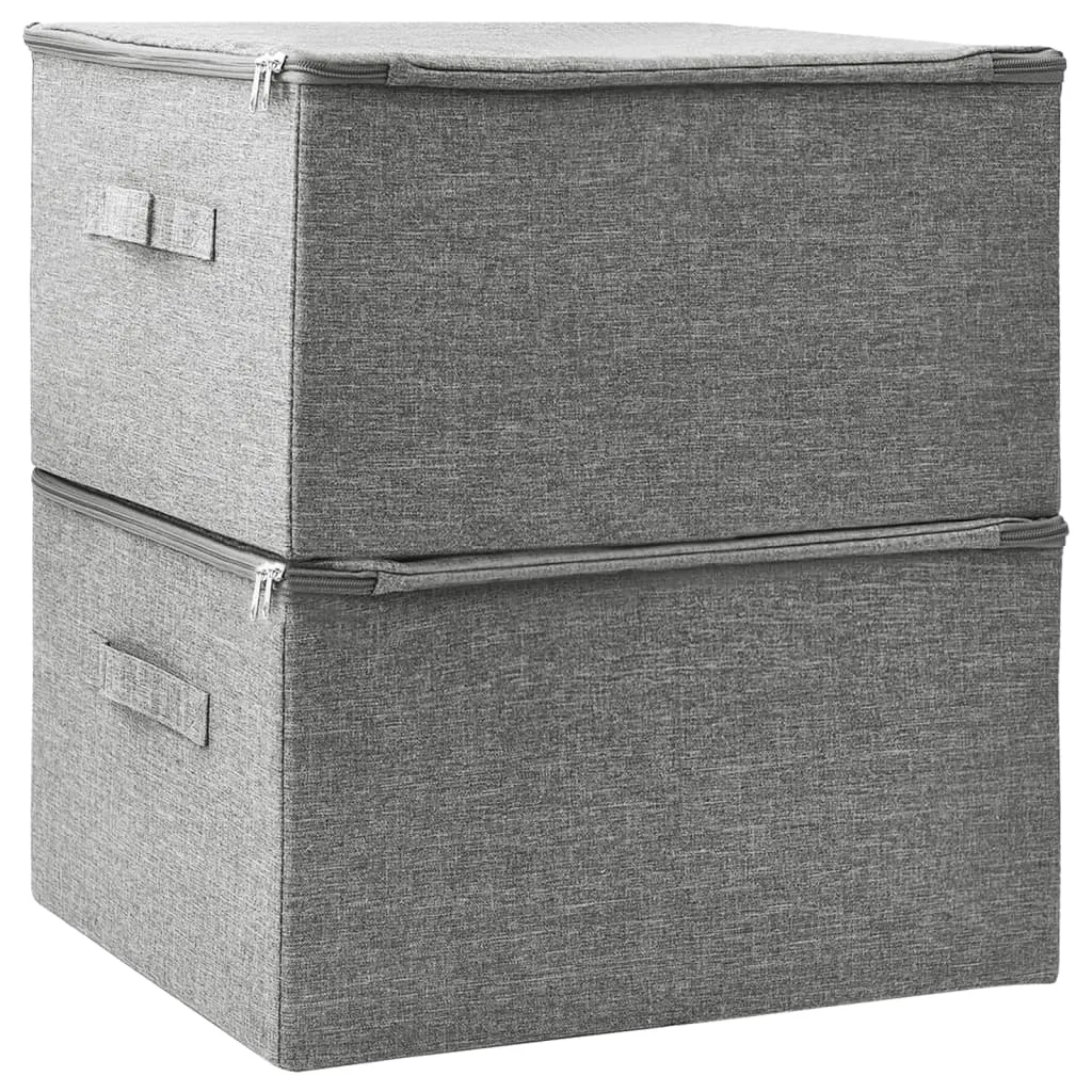 Storage Boxes 2 pcs  Fabric 43x34x23 cm Grey