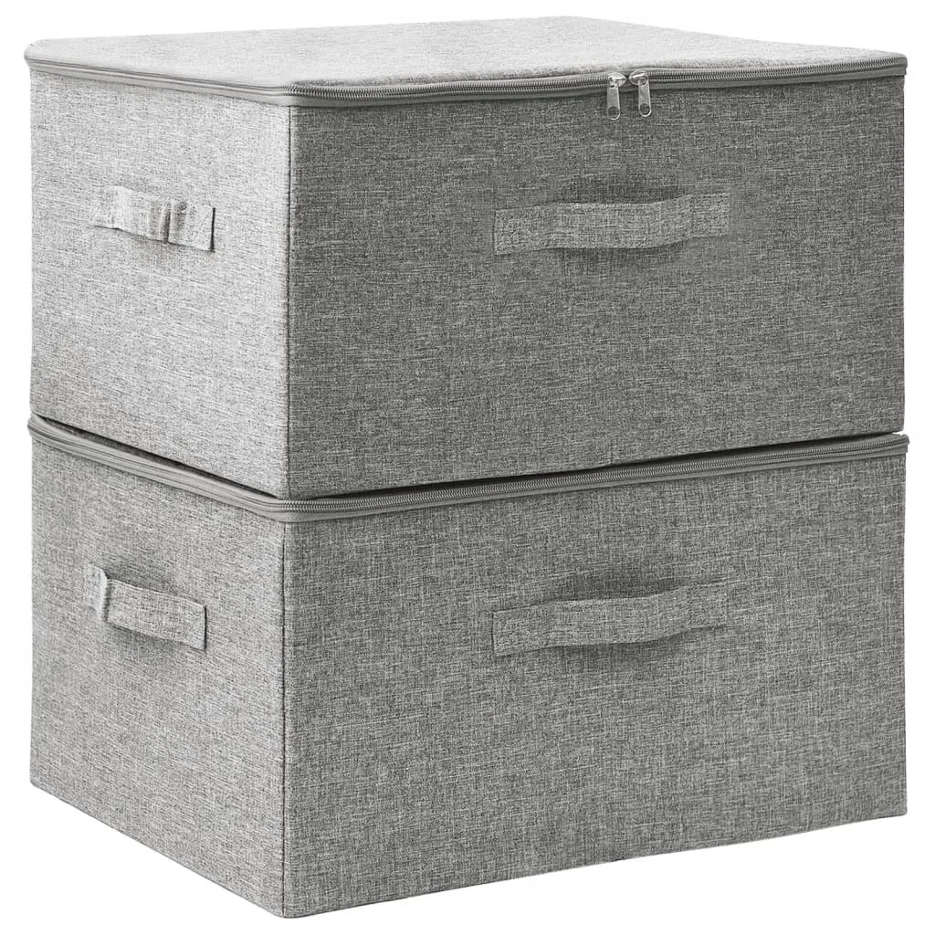 Storage Boxes 2 pcs  Fabric 43x34x23 cm Grey