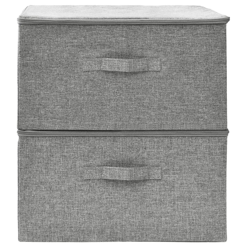 Storage Boxes 2 pcs  Fabric 43x34x23 cm Grey