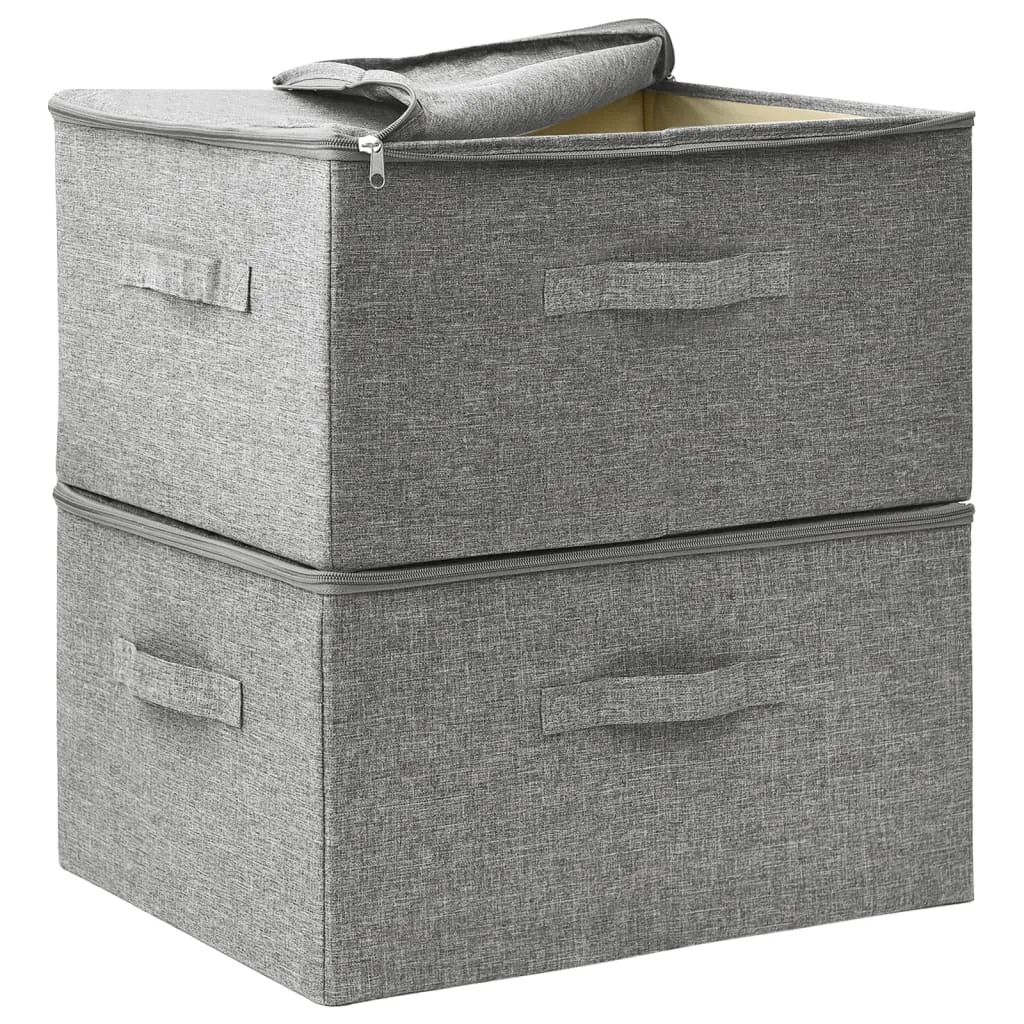 Storage Boxes 2 pcs  Fabric 43x34x23 cm Grey