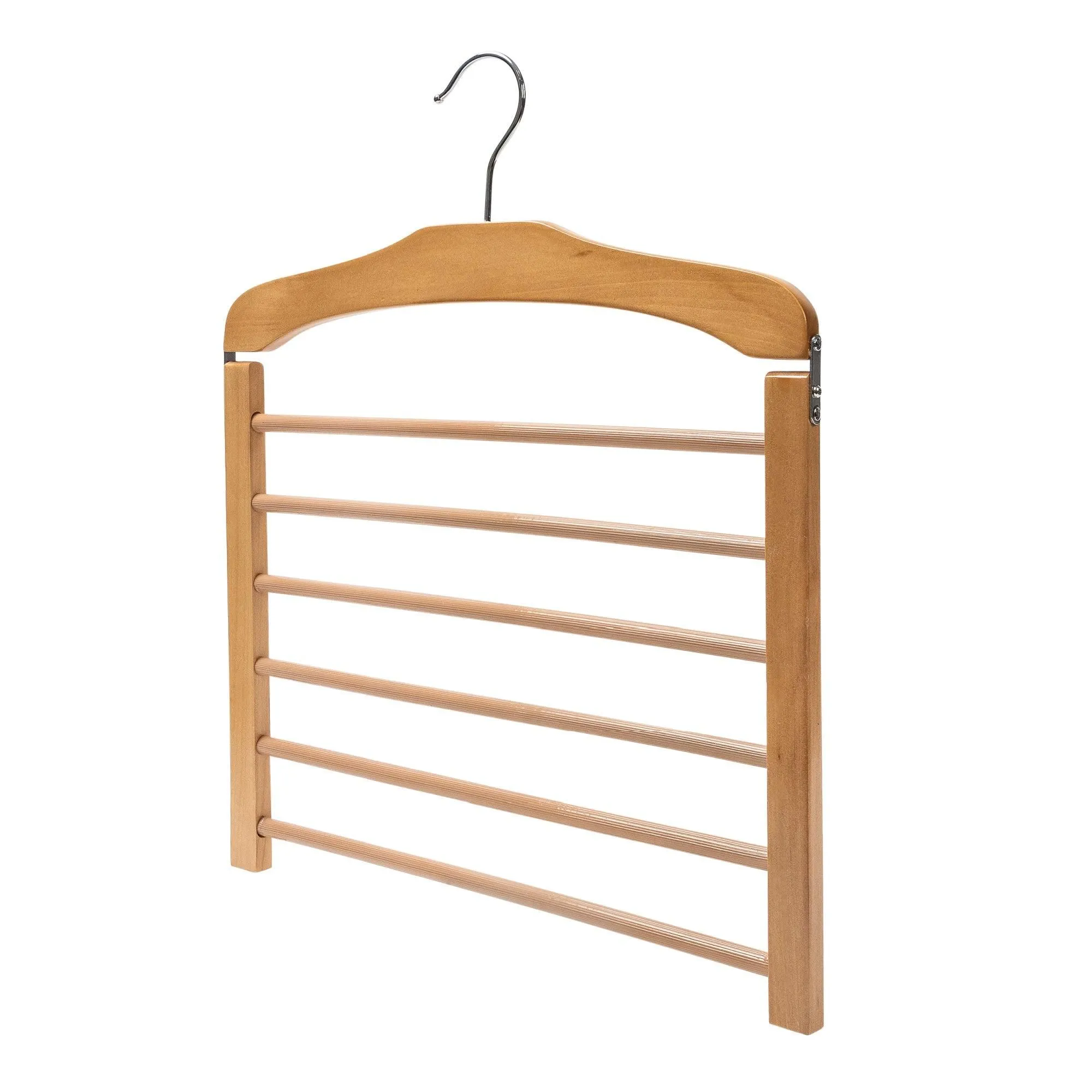 Tiered Natural Wooden Pant Hanger - Extra Thick Timber & Wood Bar - Sold 1/5/10