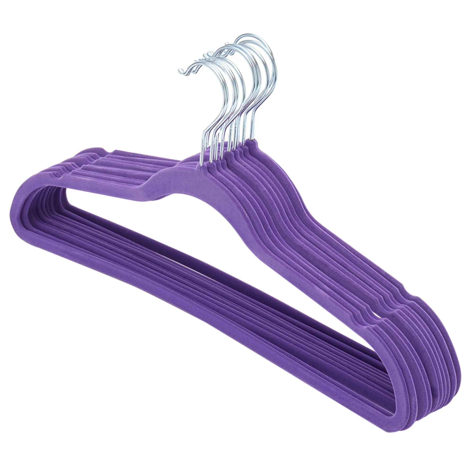 Velvet Hanger, (Pack of 10), Purple